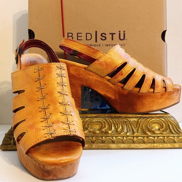 BED|STU Shoes - BED STU Fontella Mango Multi Leather Platform Sandal 9.5 Excellent
